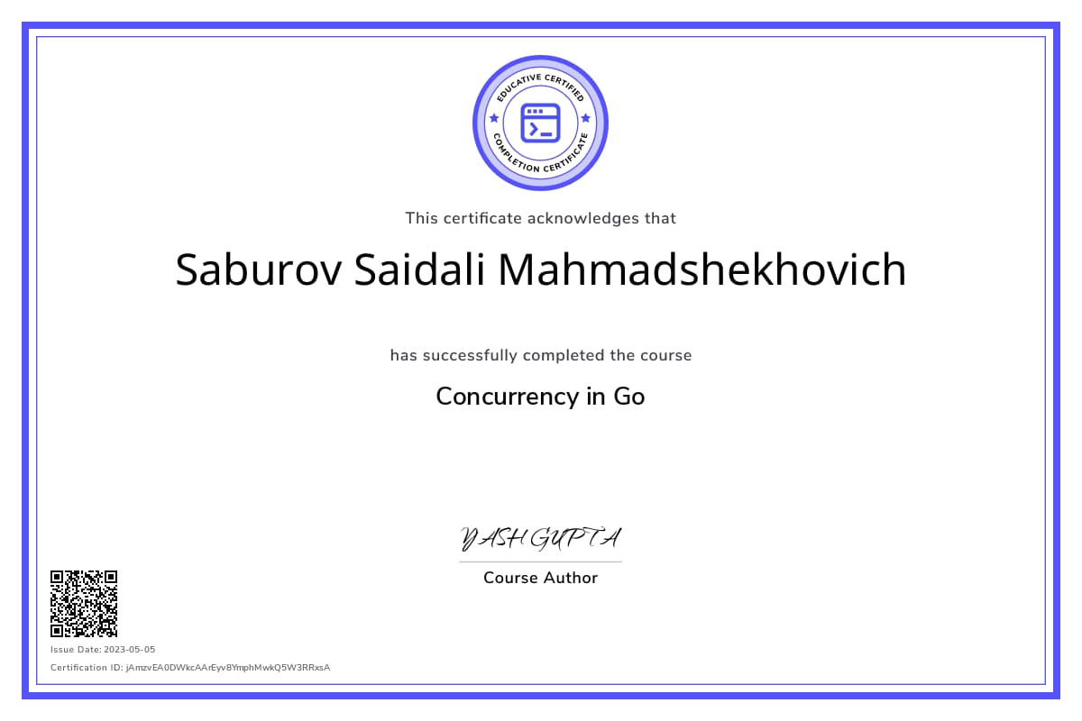 Course Certificate