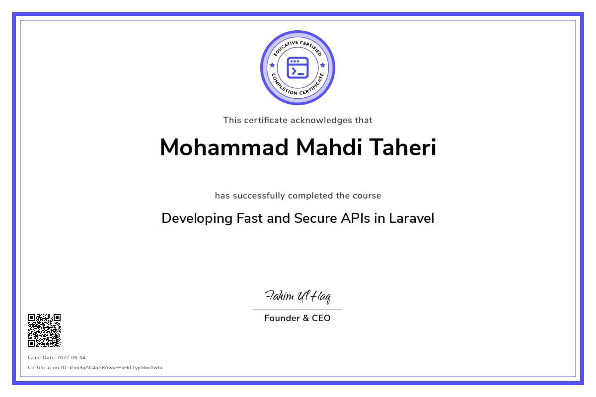 Personalized Path Certificate