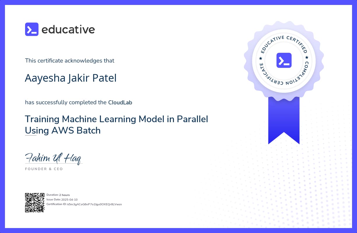 Cloud Lab Certificate