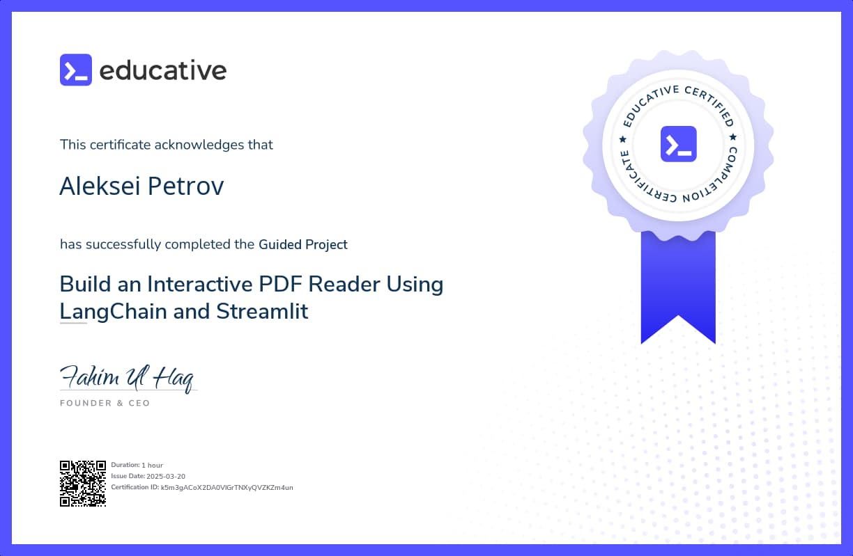 Project Certificate