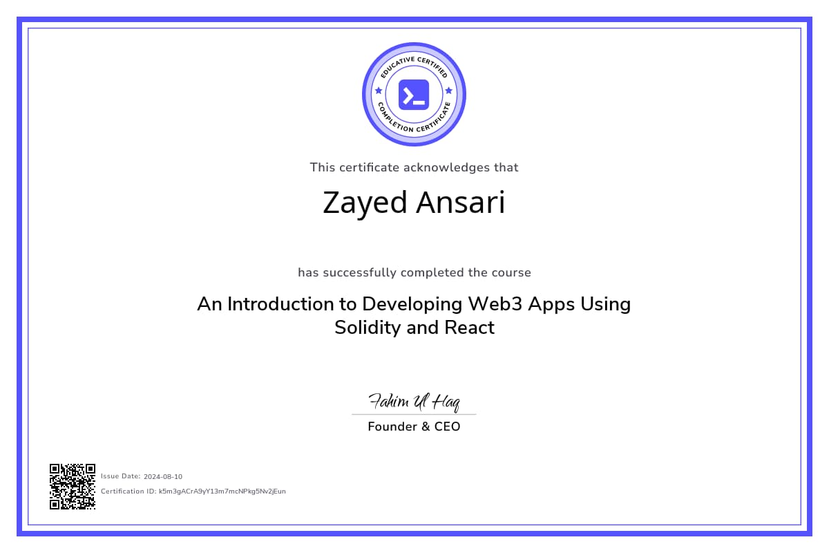 Course Certificate