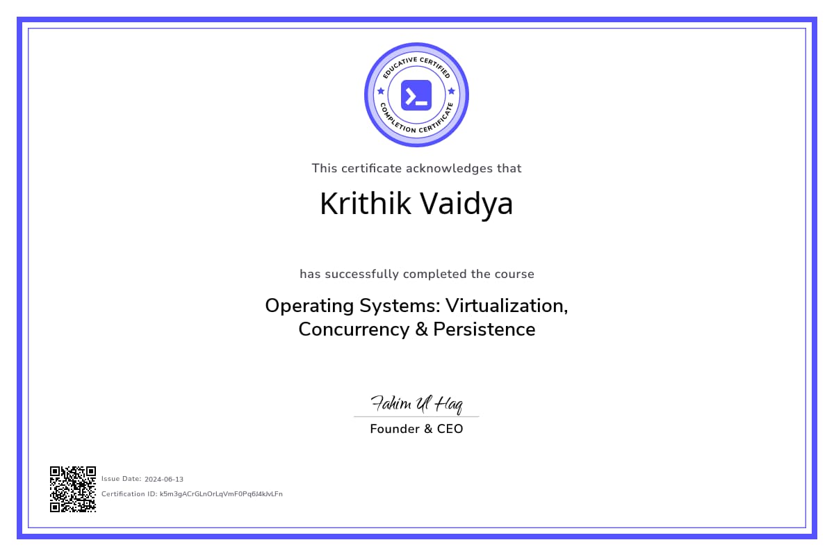 Course Certificate