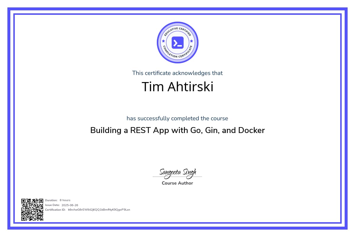 Course Certificate