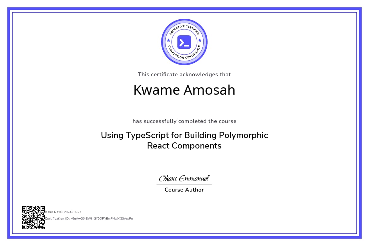 Course Certificate
