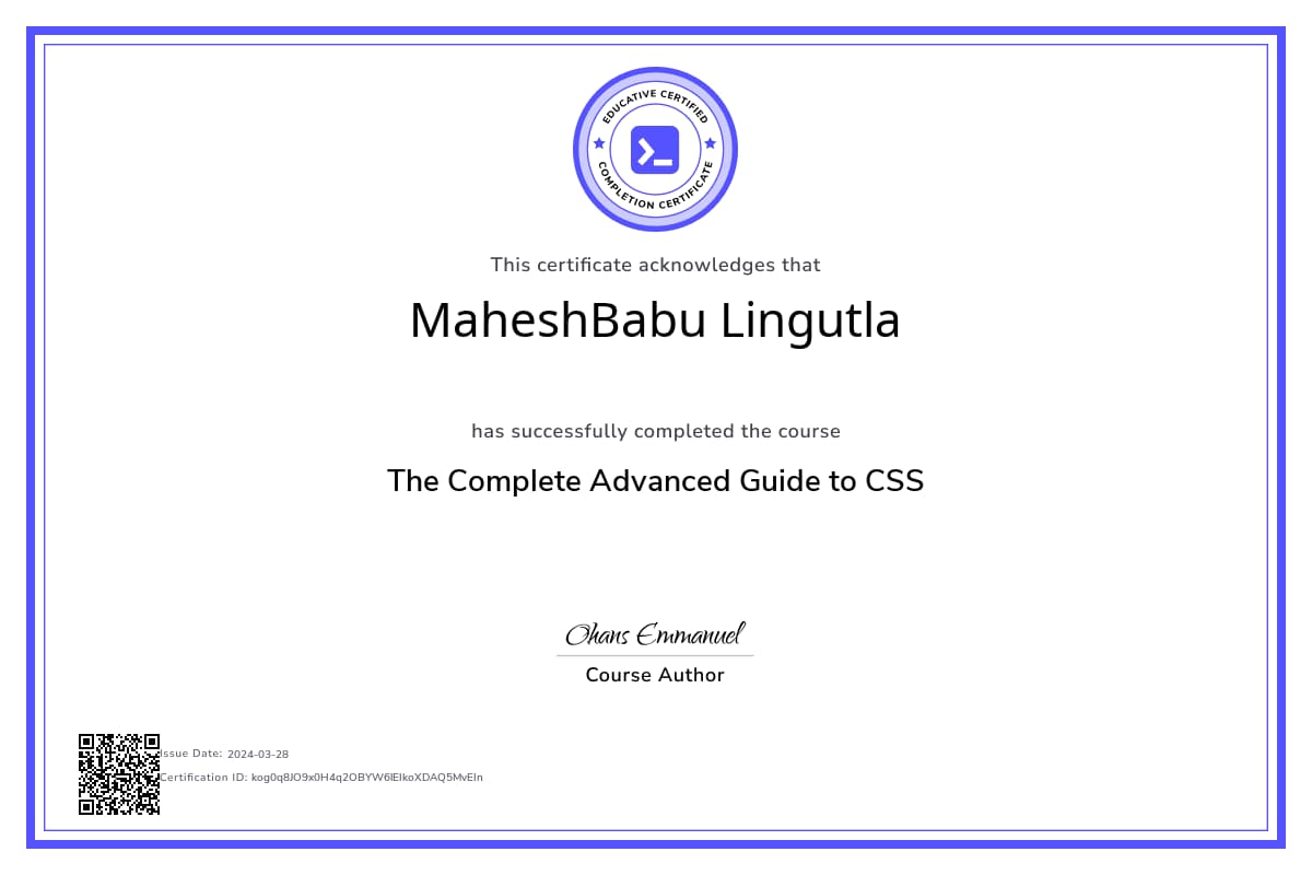 Course Certificate