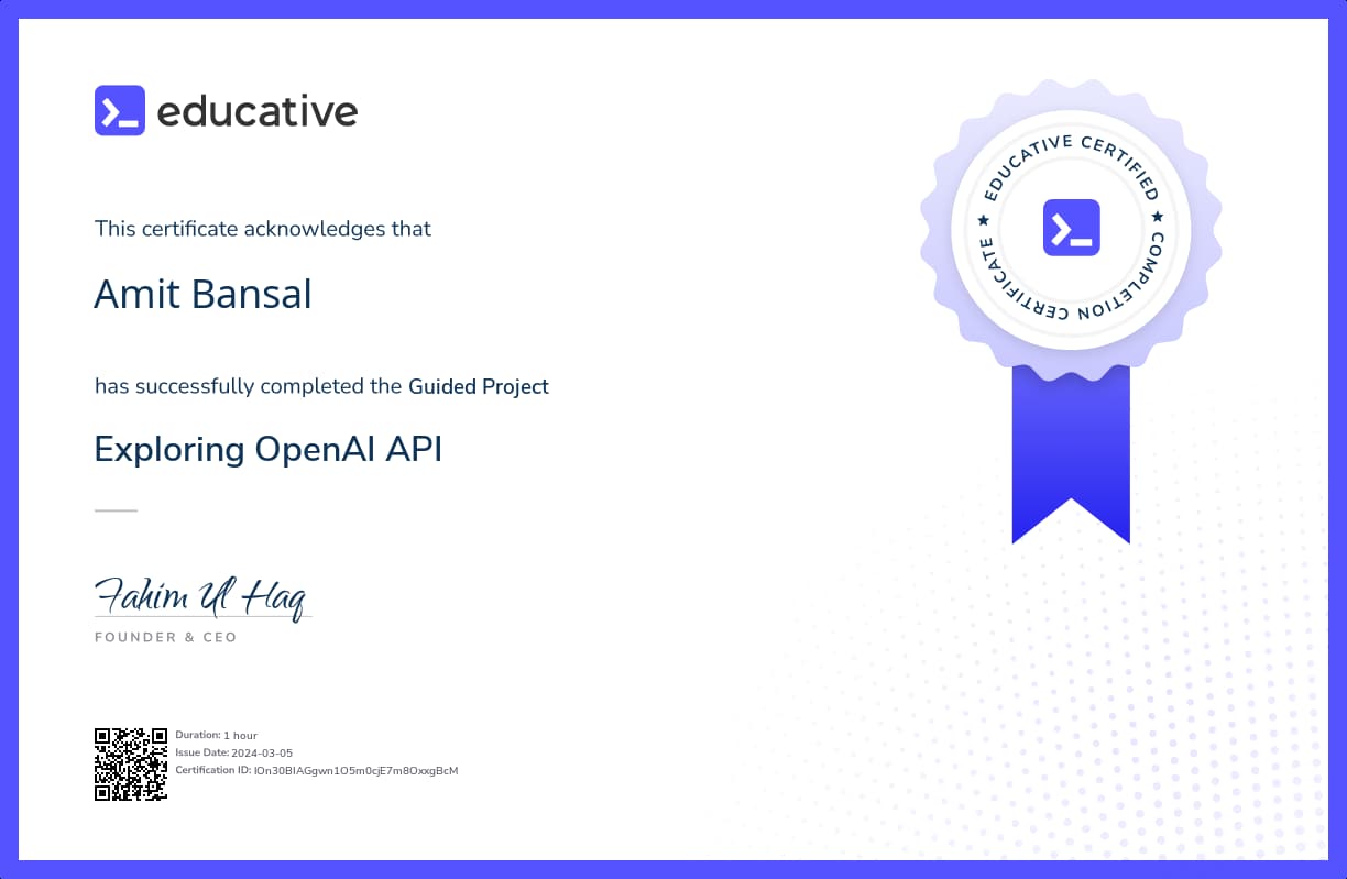 Project Certificate