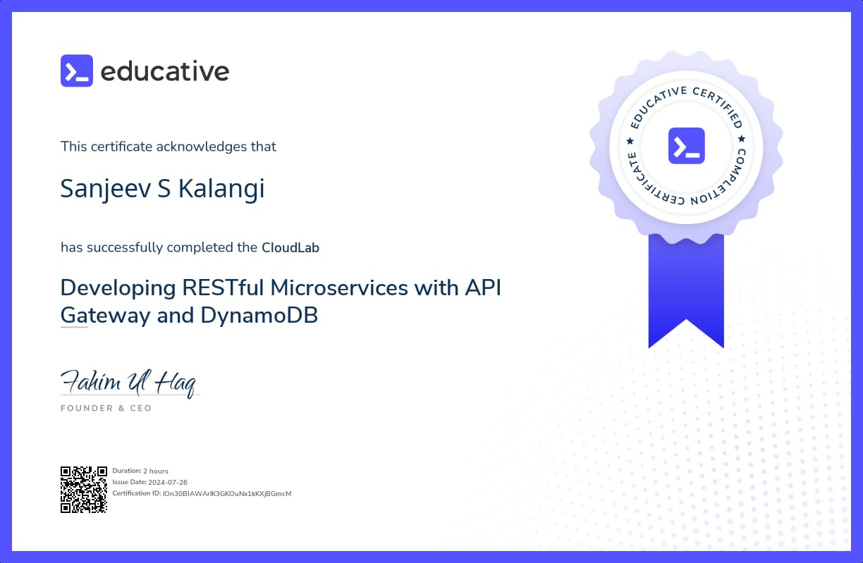 Cloud Lab Certificate