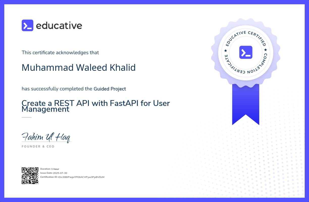 Project Certificate