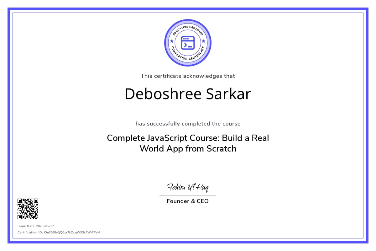 Course Certificate