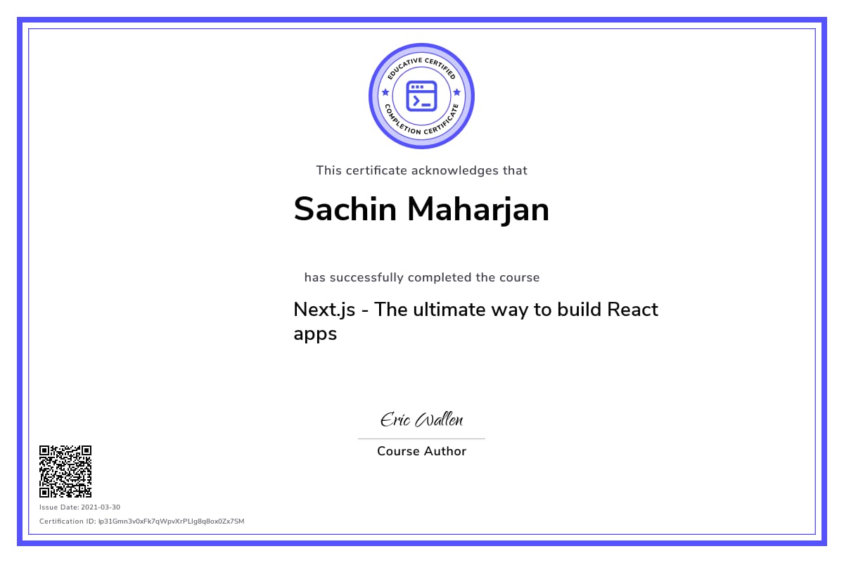 Personalized Path Certificate