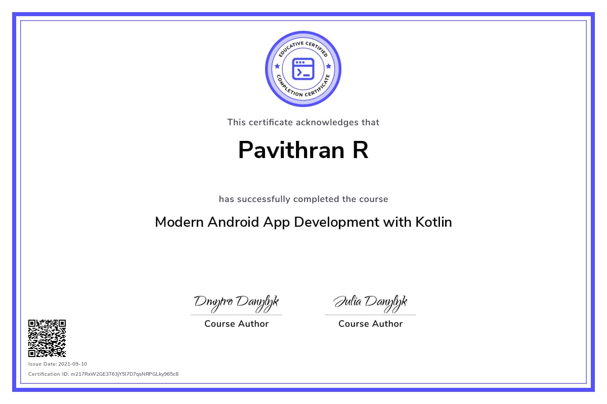 Personalized Path Certificate