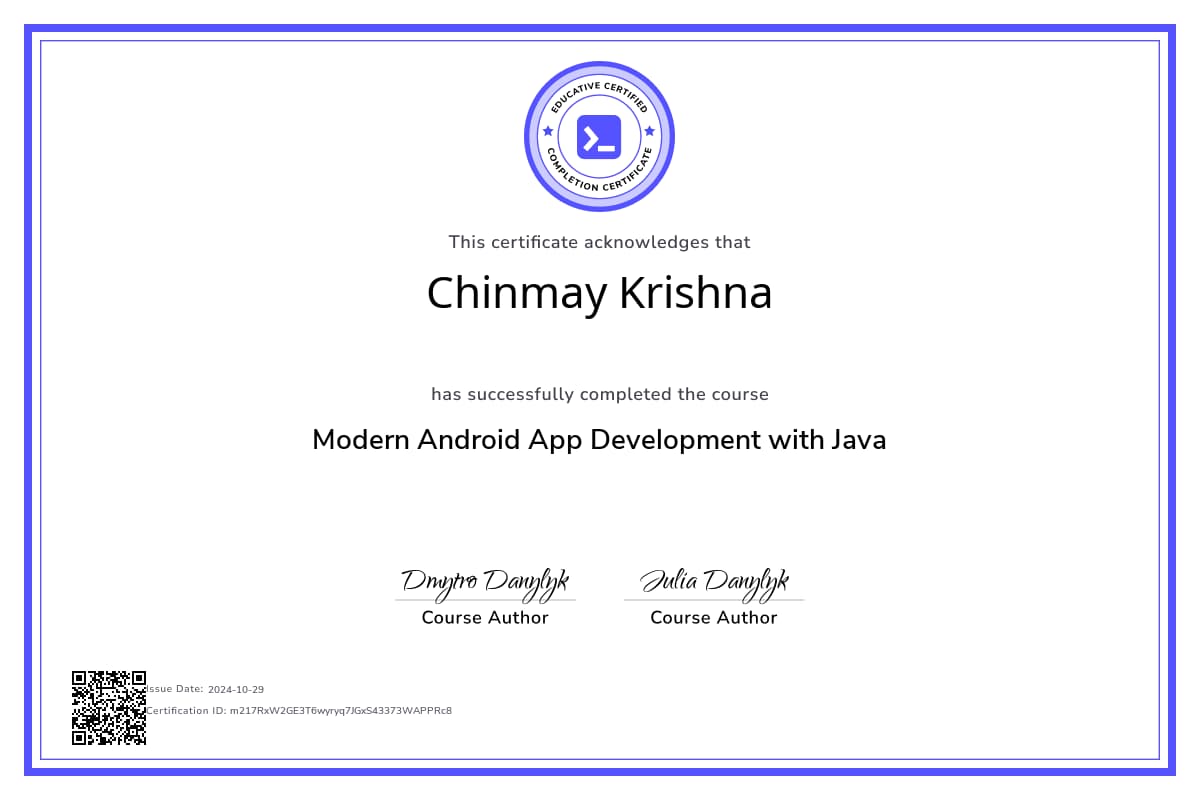 Course Certificate