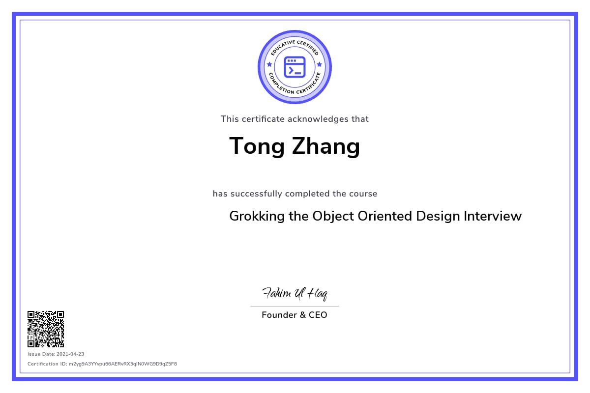 Personalized Path Certificate