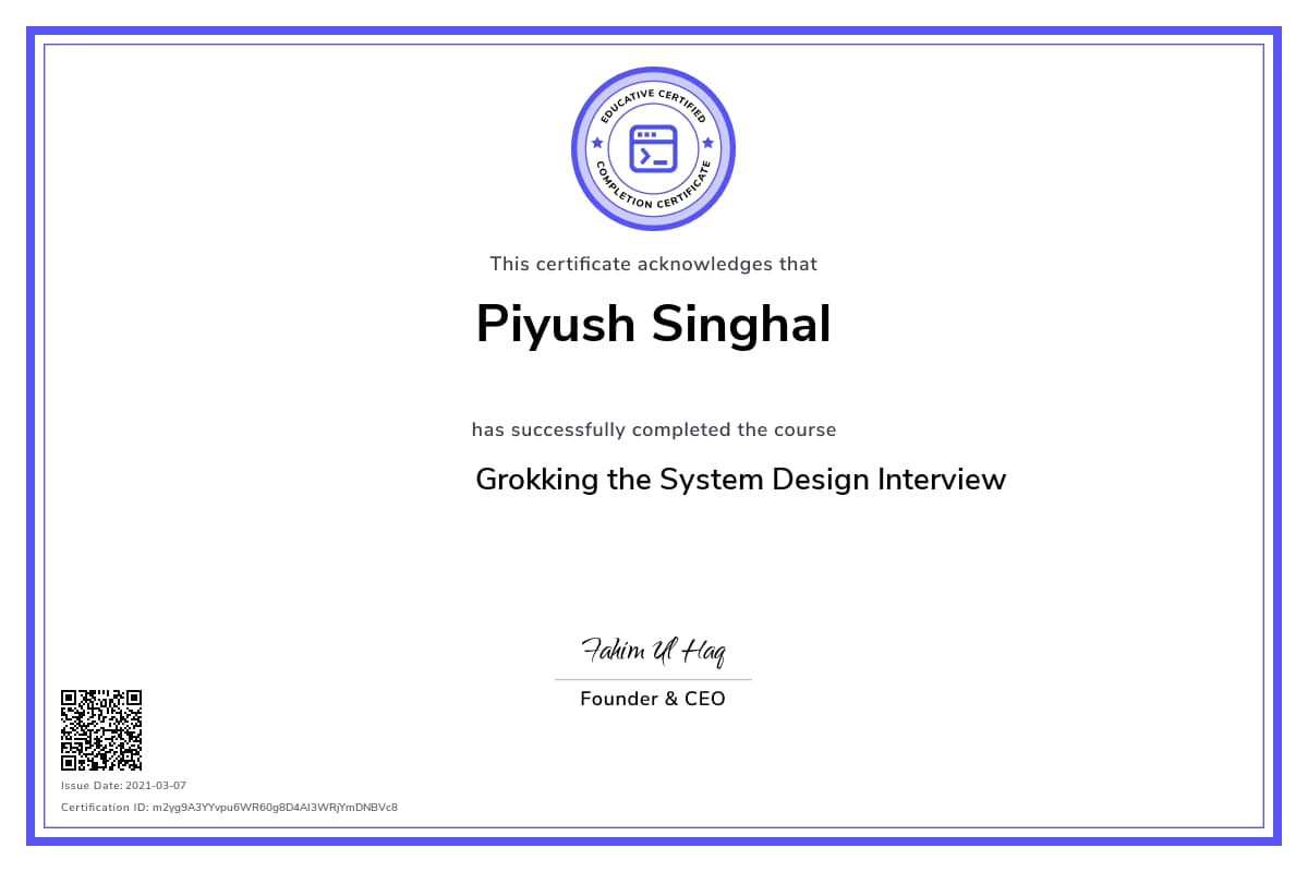 Personalized Path Certificate