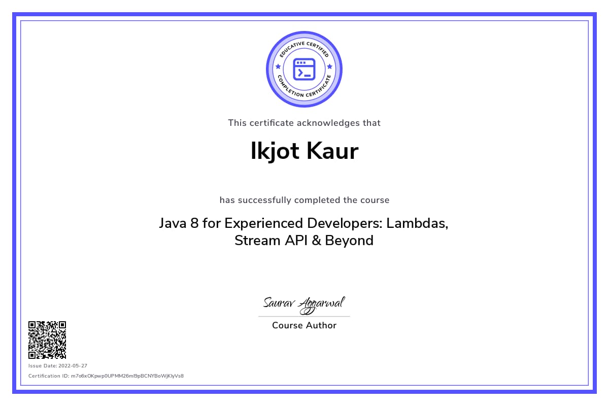 Personalized Path Certificate