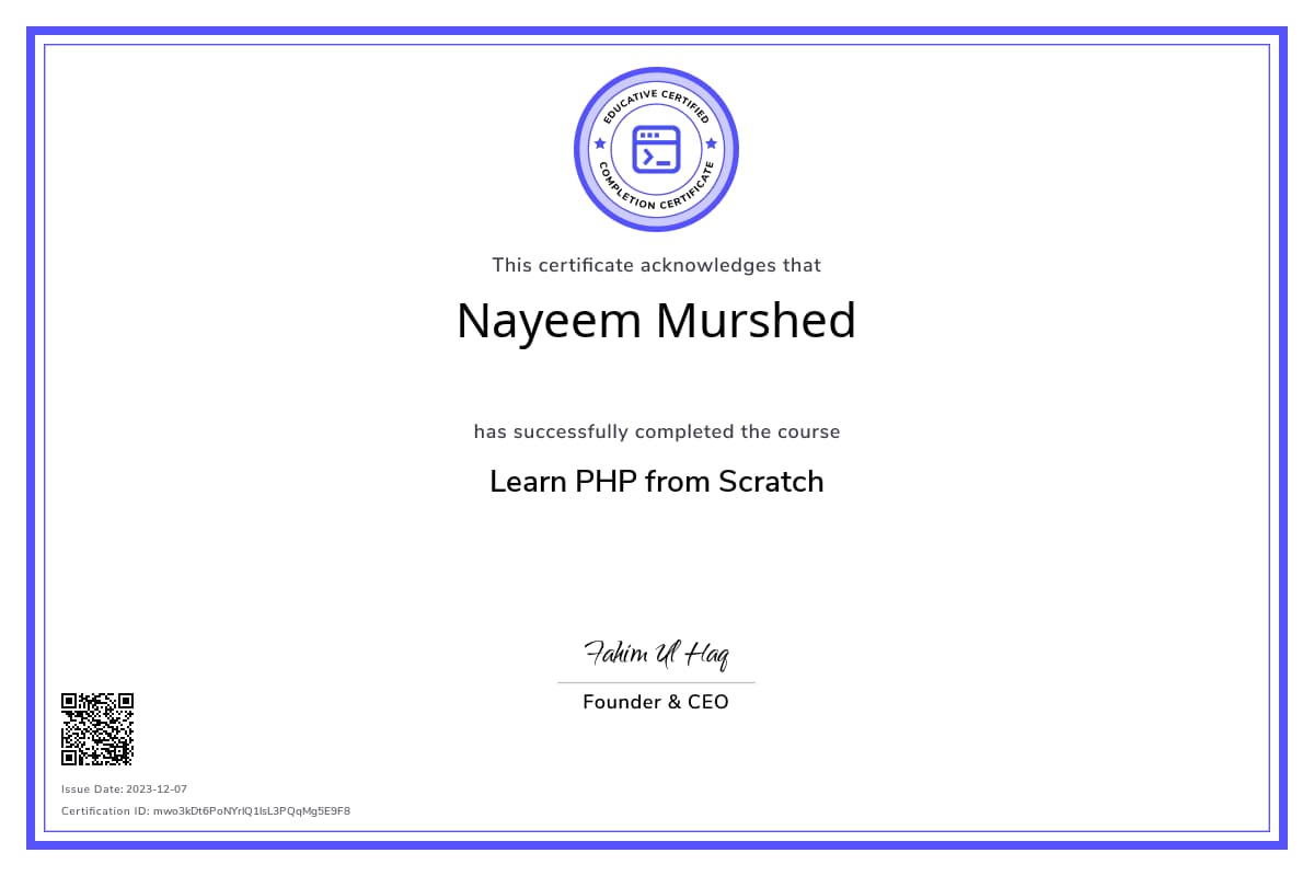 Course Certificate