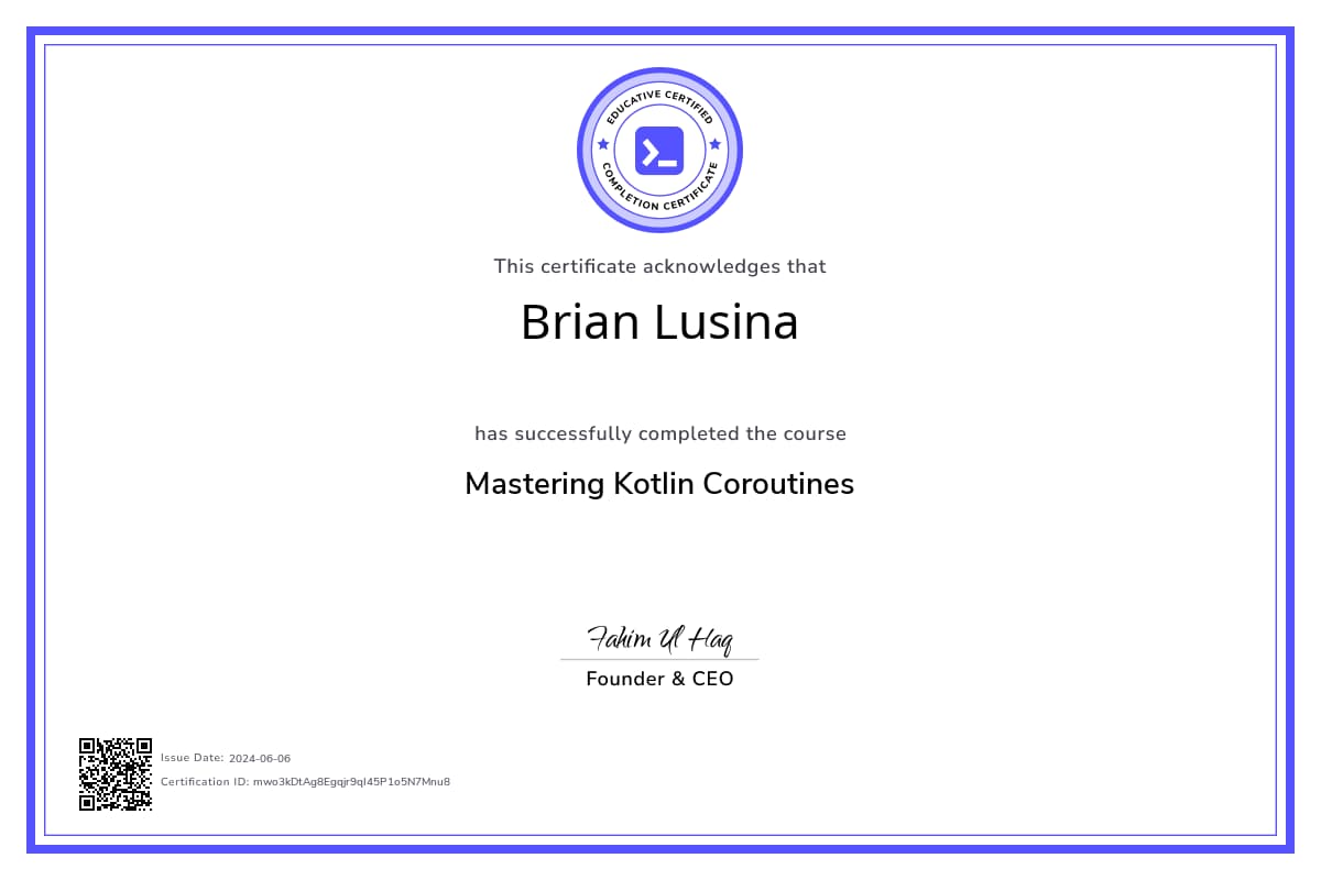 Course Certificate