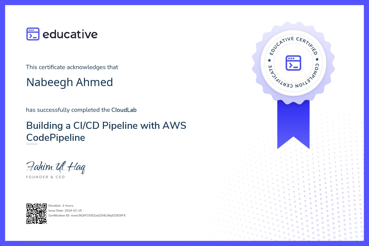Cloud Lab Certificate