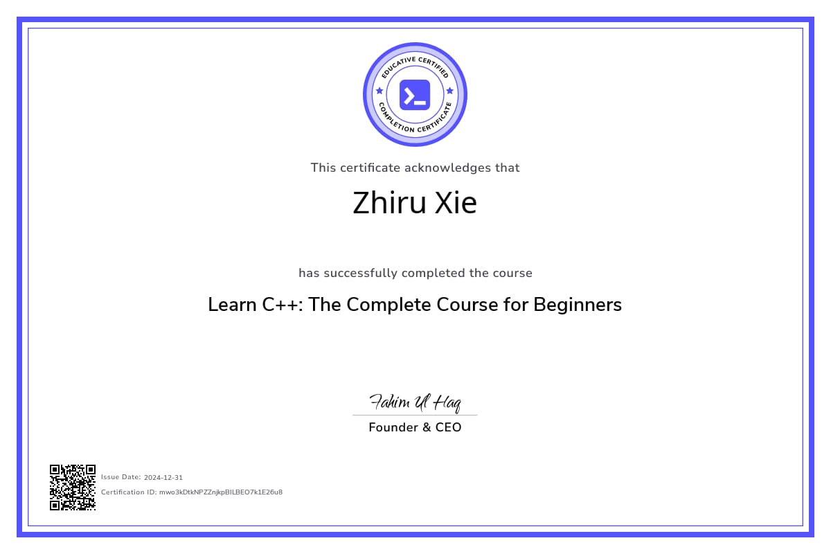 Course Certificate