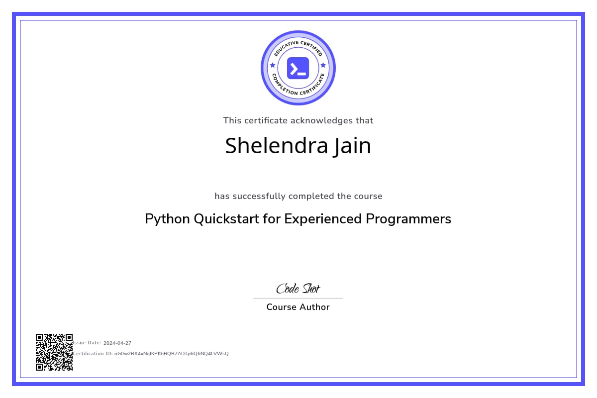 Personalized Path Certificate