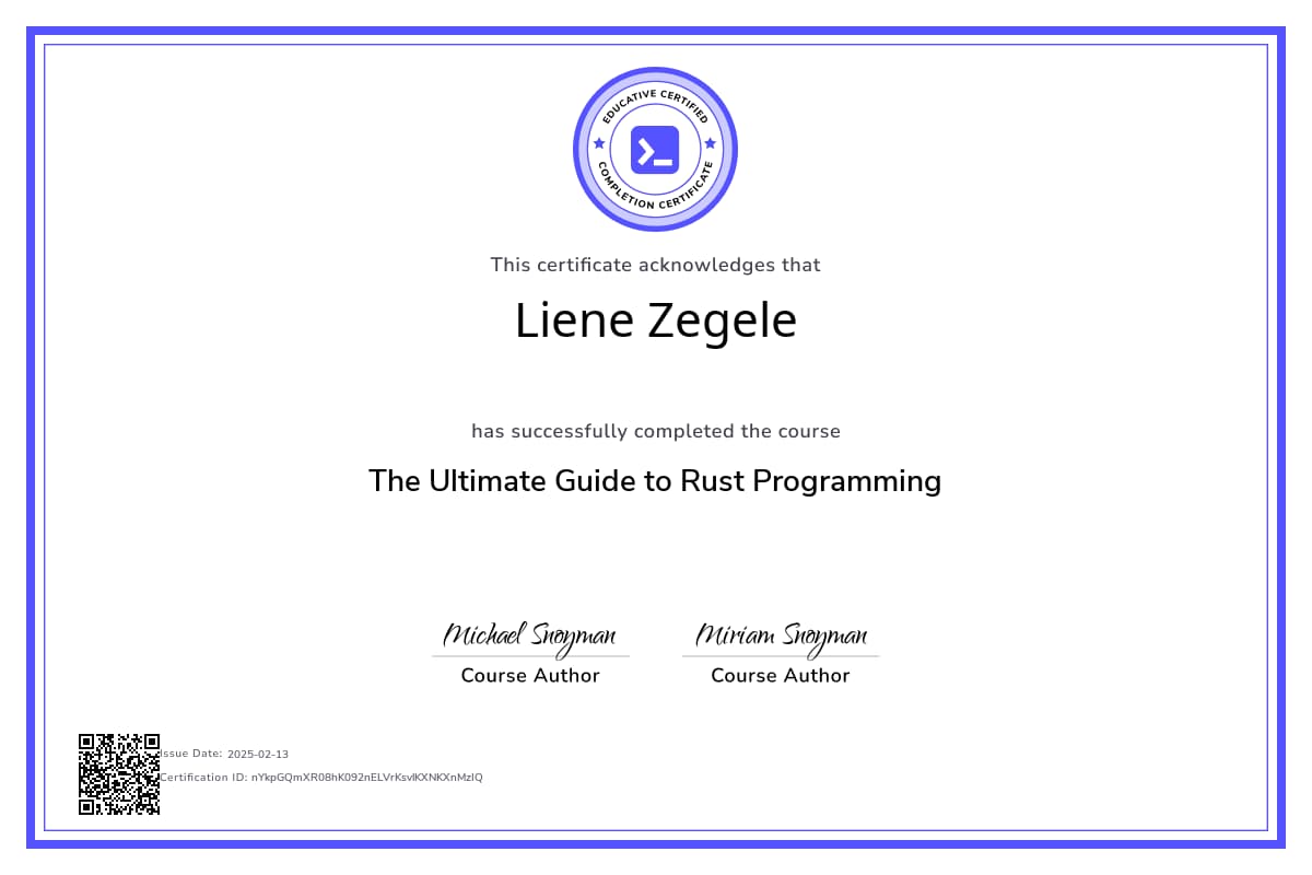 Course Certificate