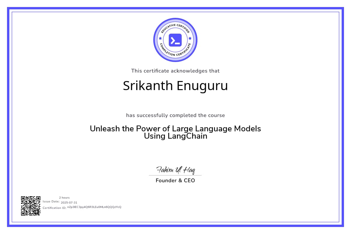 Course Certificate