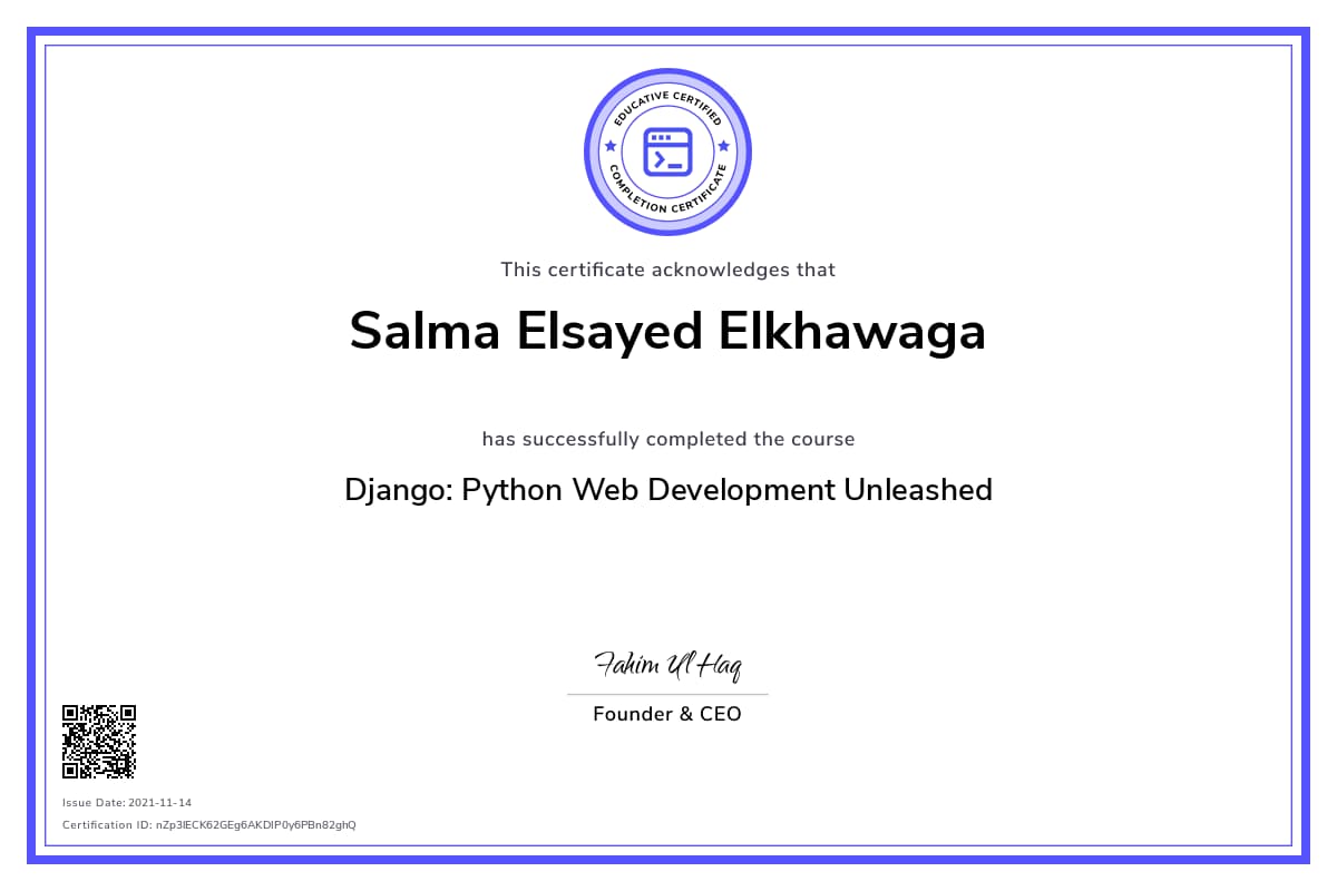 Personalized Path Certificate