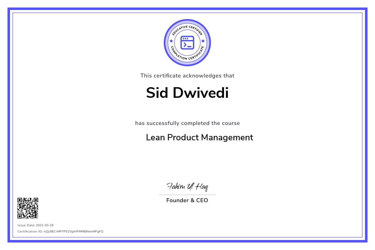 Personalized Path Certificate