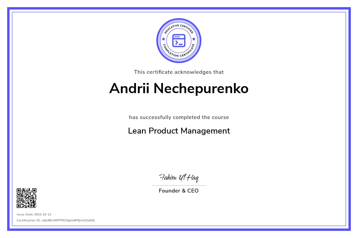 Personalized Path Certificate