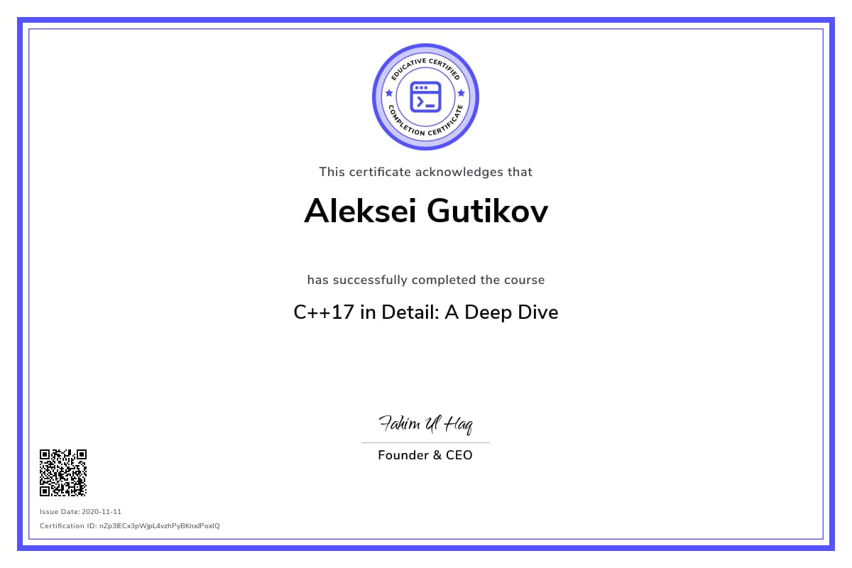 Personalized Path Certificate