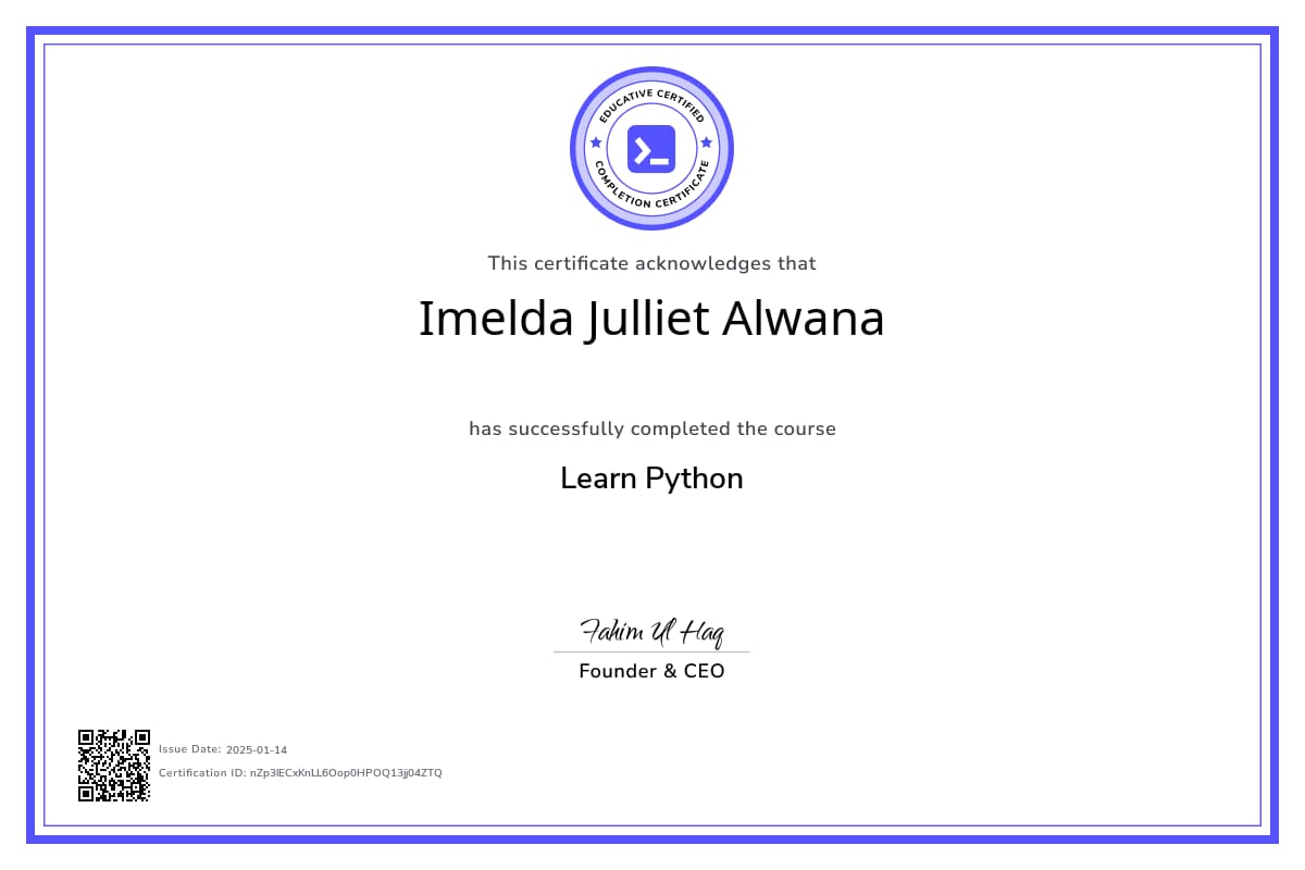 Course Certificate