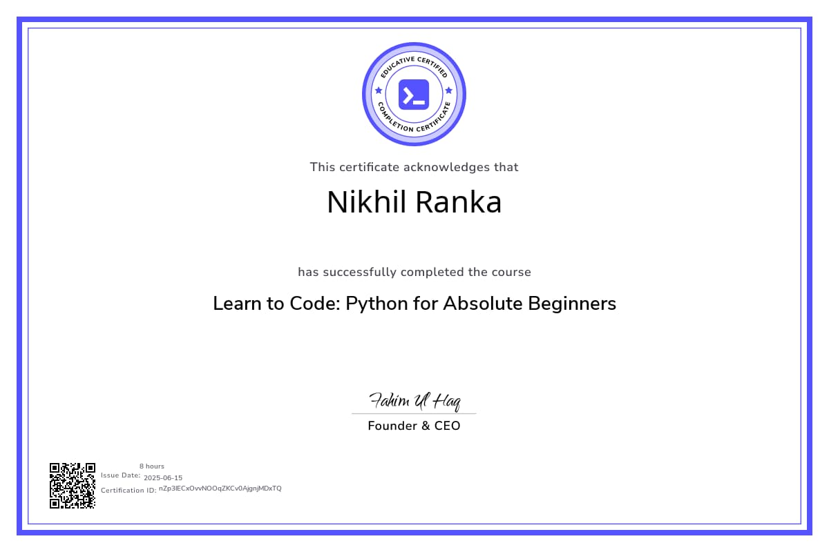 Course Certificate