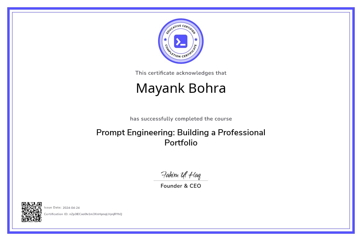 Course Certificate