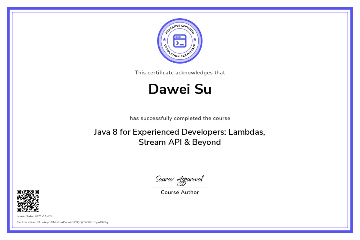 Personalized Path Certificate