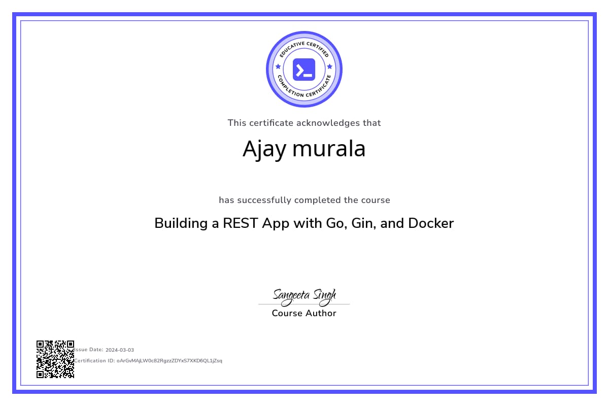 Course Certificate
