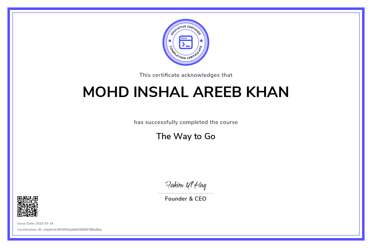Personalized Path Certificate