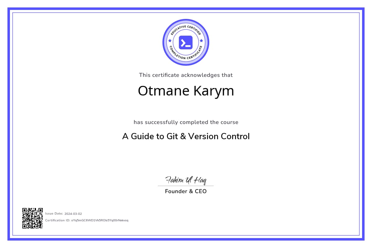 Course Certificate