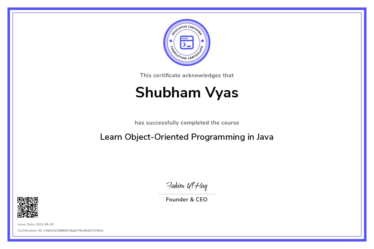 Personalized Path Certificate