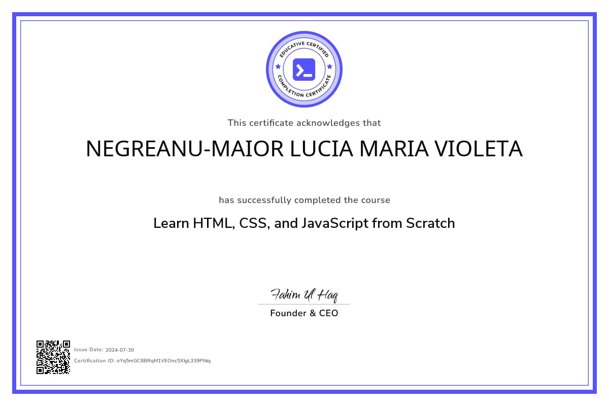 Course Certificate