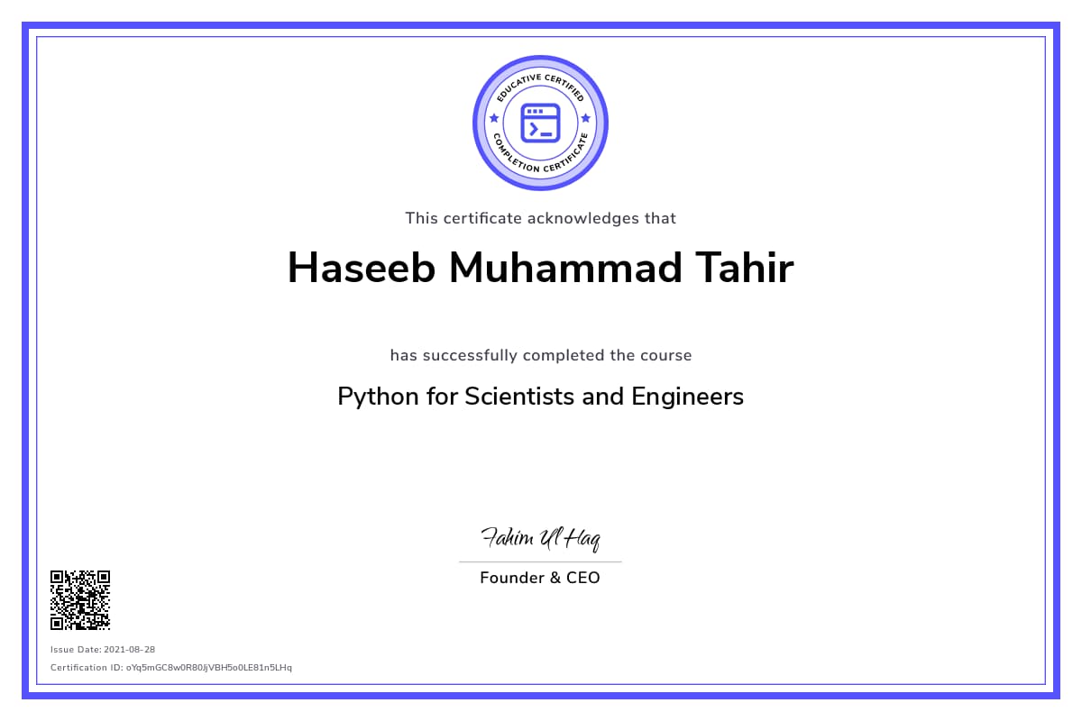Personalized Path Certificate
