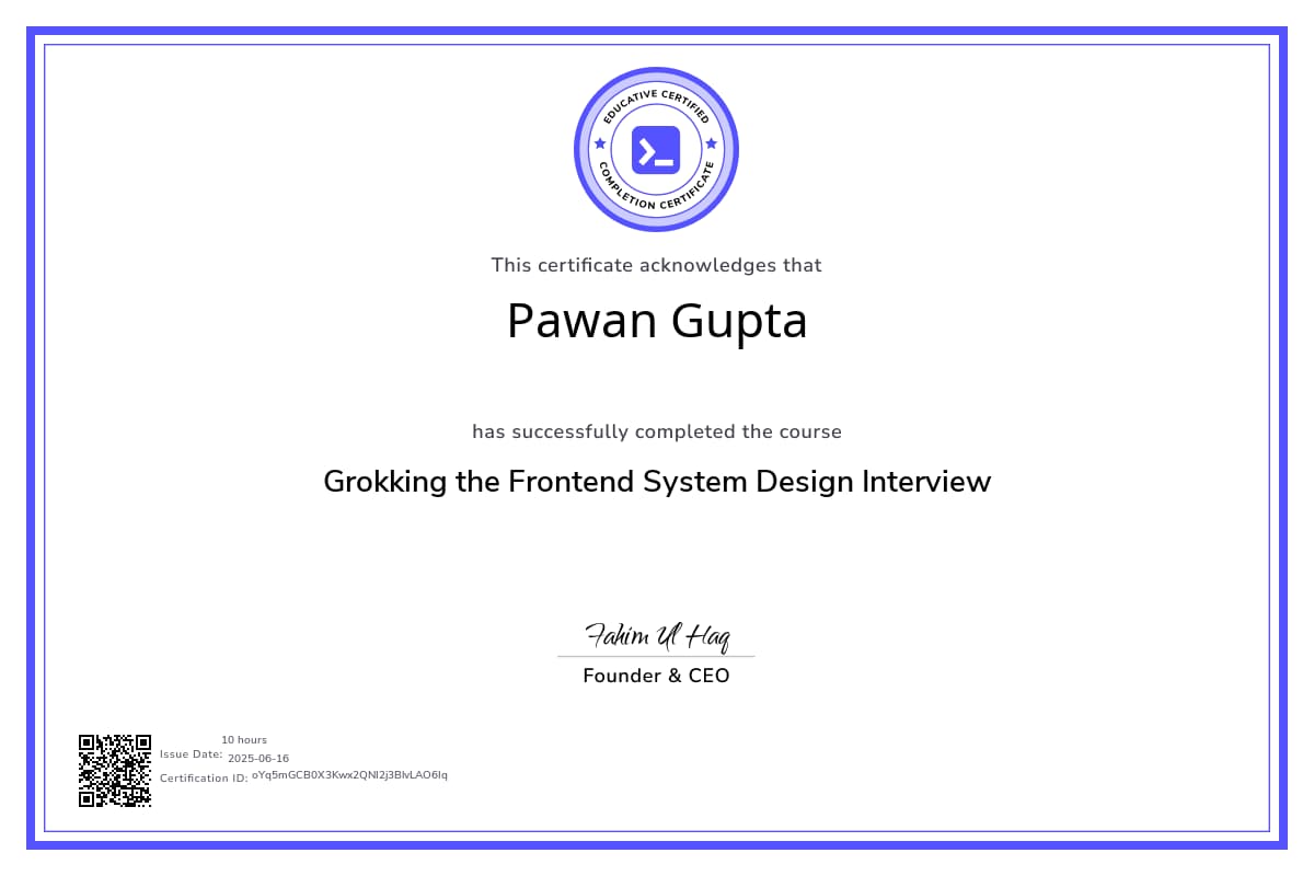 Course Certificate