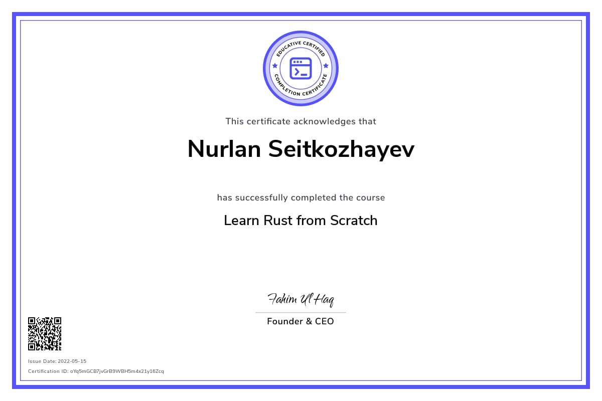 Personalized Path Certificate