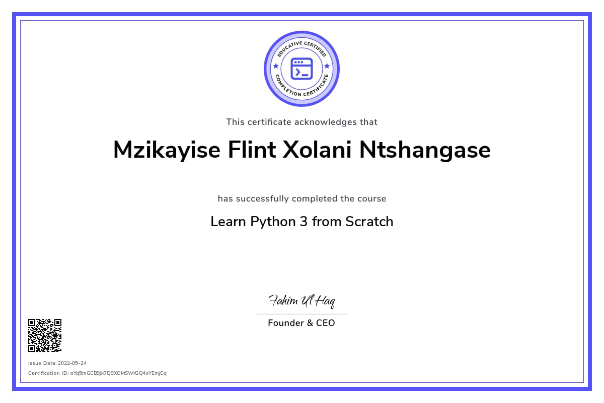 Personalized Path Certificate