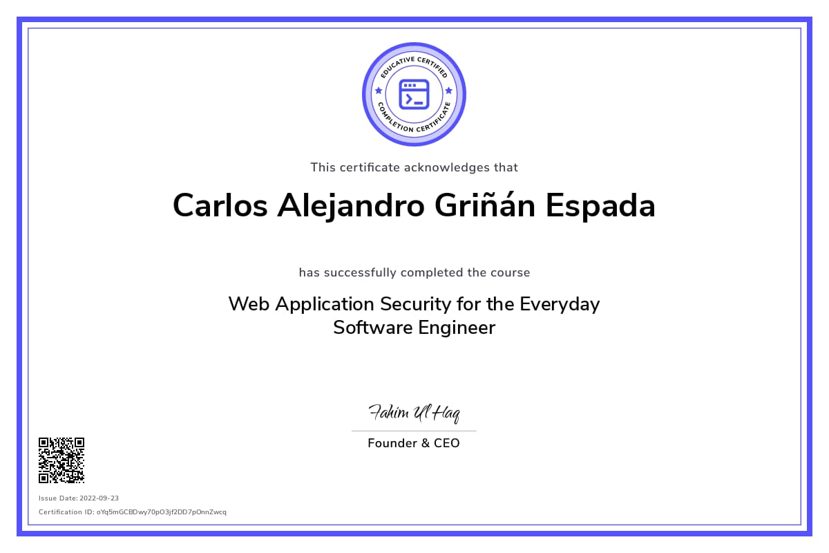 Personalized Path Certificate