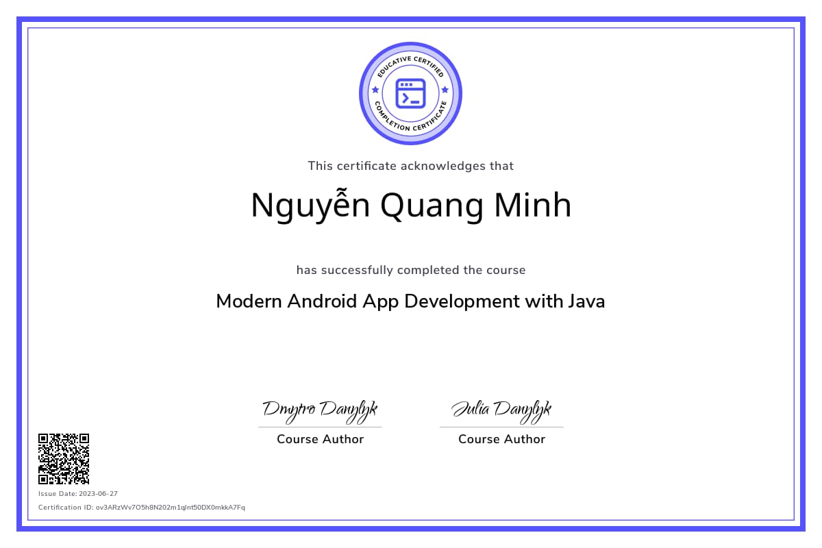 Course Certificate