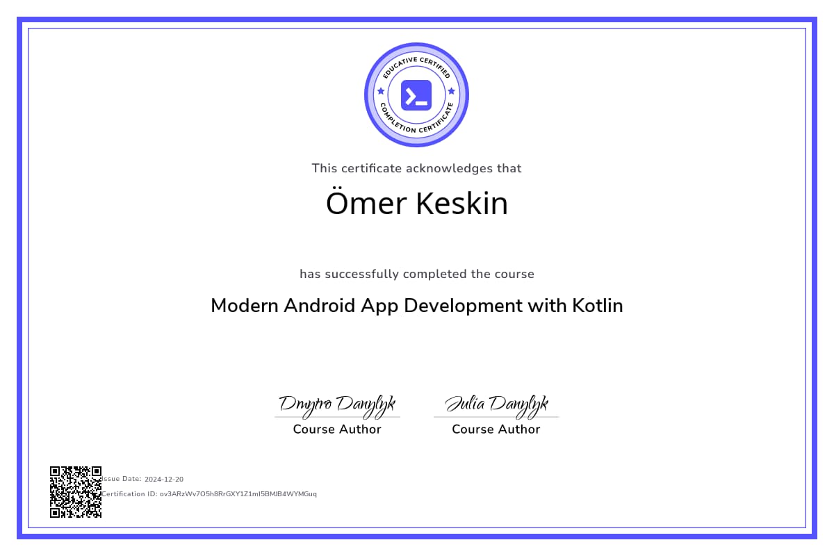 Course Certificate