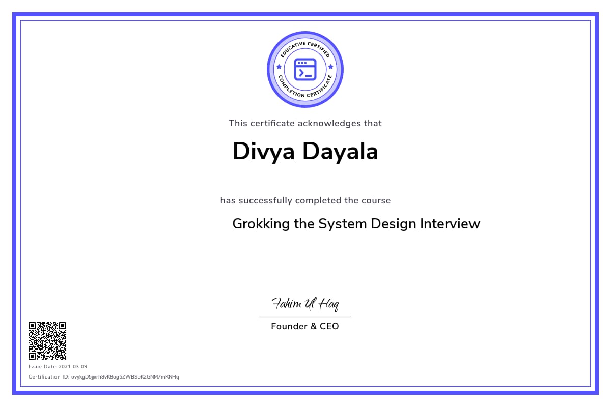 Personalized Path Certificate