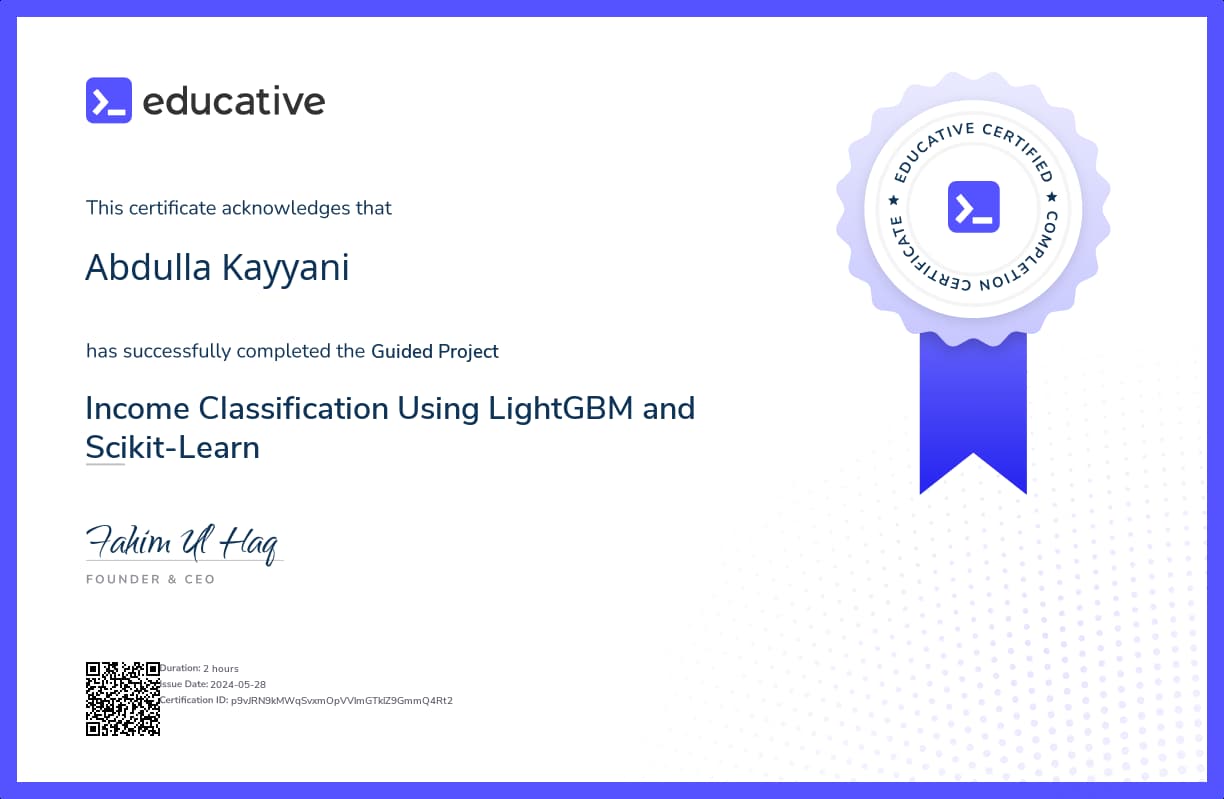 Project Certificate