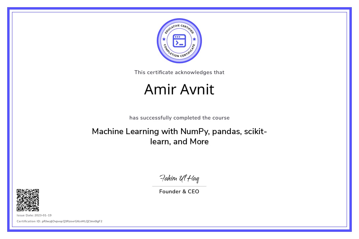 Personalized Path Certificate