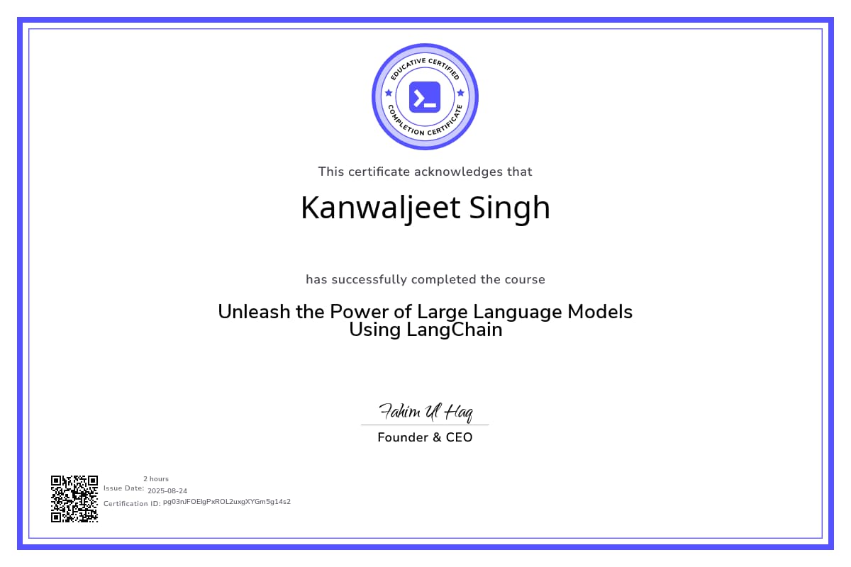 Course Certificate